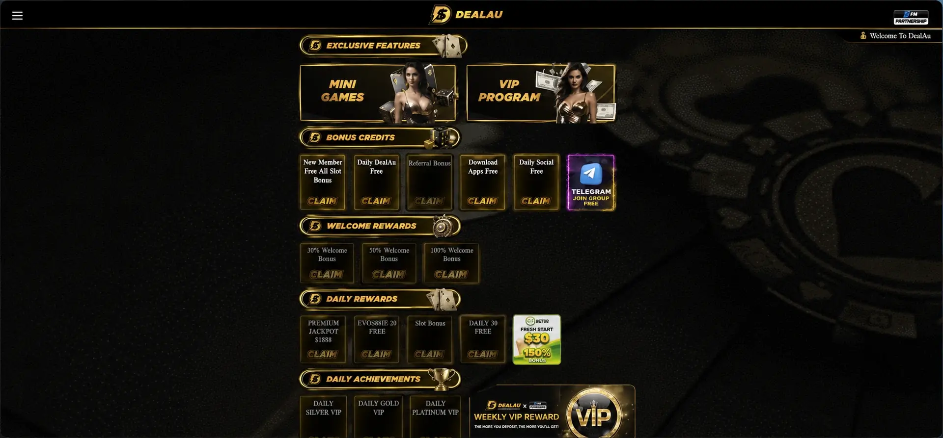 Dealau welcome bonuses and member rewards